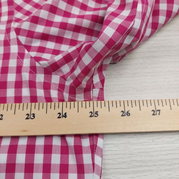 Charles Tyrwhitt Shirt Mens XL Pink Gingham Check Non Iron Slim Fit Preppy Dad - Picture 5 of 6